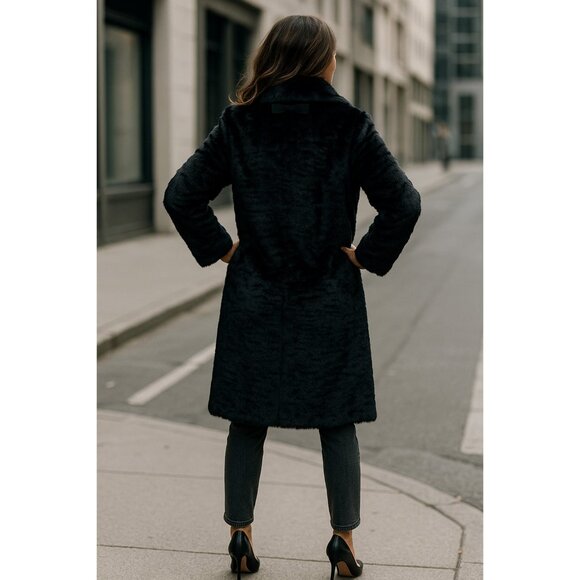 Kate Spade New York Faux Fur Coat Women’s M Elegant Textured Plush Winter Jacket - Picture 5 of 14